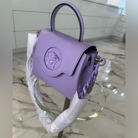 NWT Versace La Medusa Purple Shoulder Bag - Picture 6 of 10